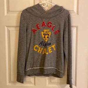 Vintage American Eagle Hooded Sweat Shirt. Size L